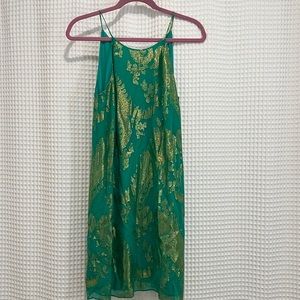Green & Gold Short Dress